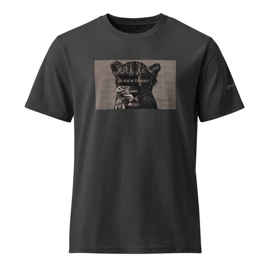 Believe in Yourself Leopard Graphic T-Shirt - Unisex Garment Dyed Creator 2.0 Vintage T-Shirt