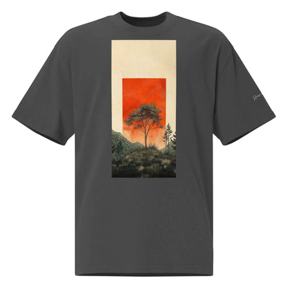 Vintage Tree Landscape T-Shirt – Oversized faded t-shirt