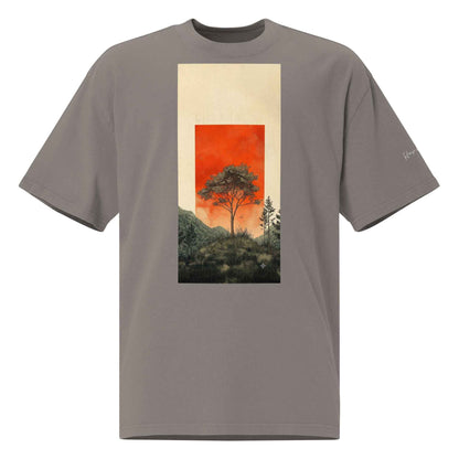 Vintage Tree Landscape T-Shirt – Oversized faded t-shirt