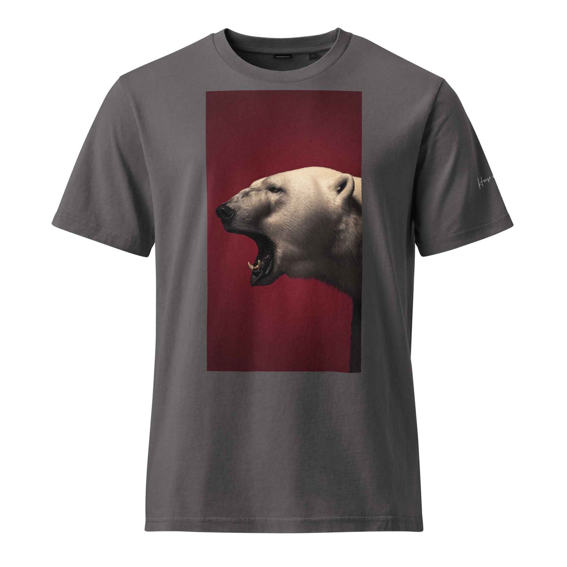Roaring Polar Bear Graphic – Unisex Garment Dyed Creator 2.0 Vintage T-Shirt