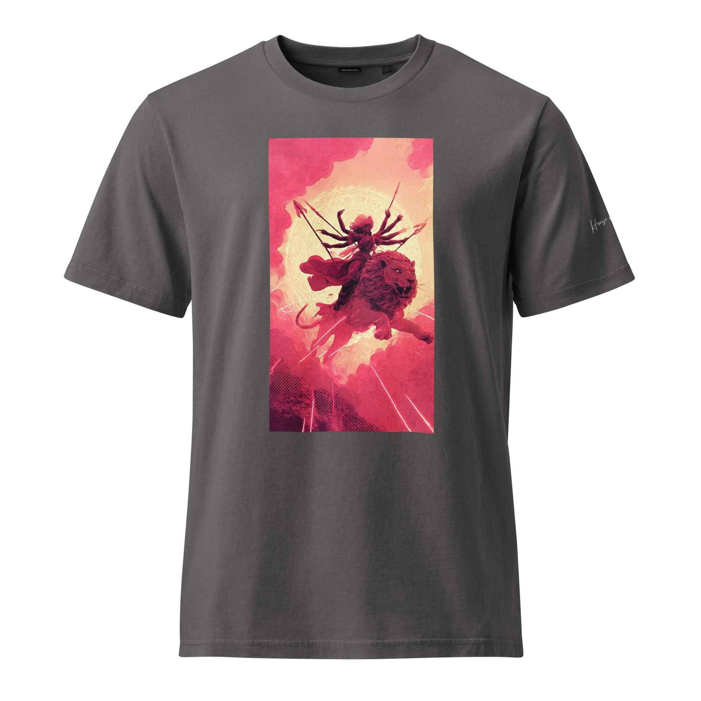 Celestial Lion Warrior Graphic T-Shirt - Unisex Garment Dyed Creator 2.0 Vintage