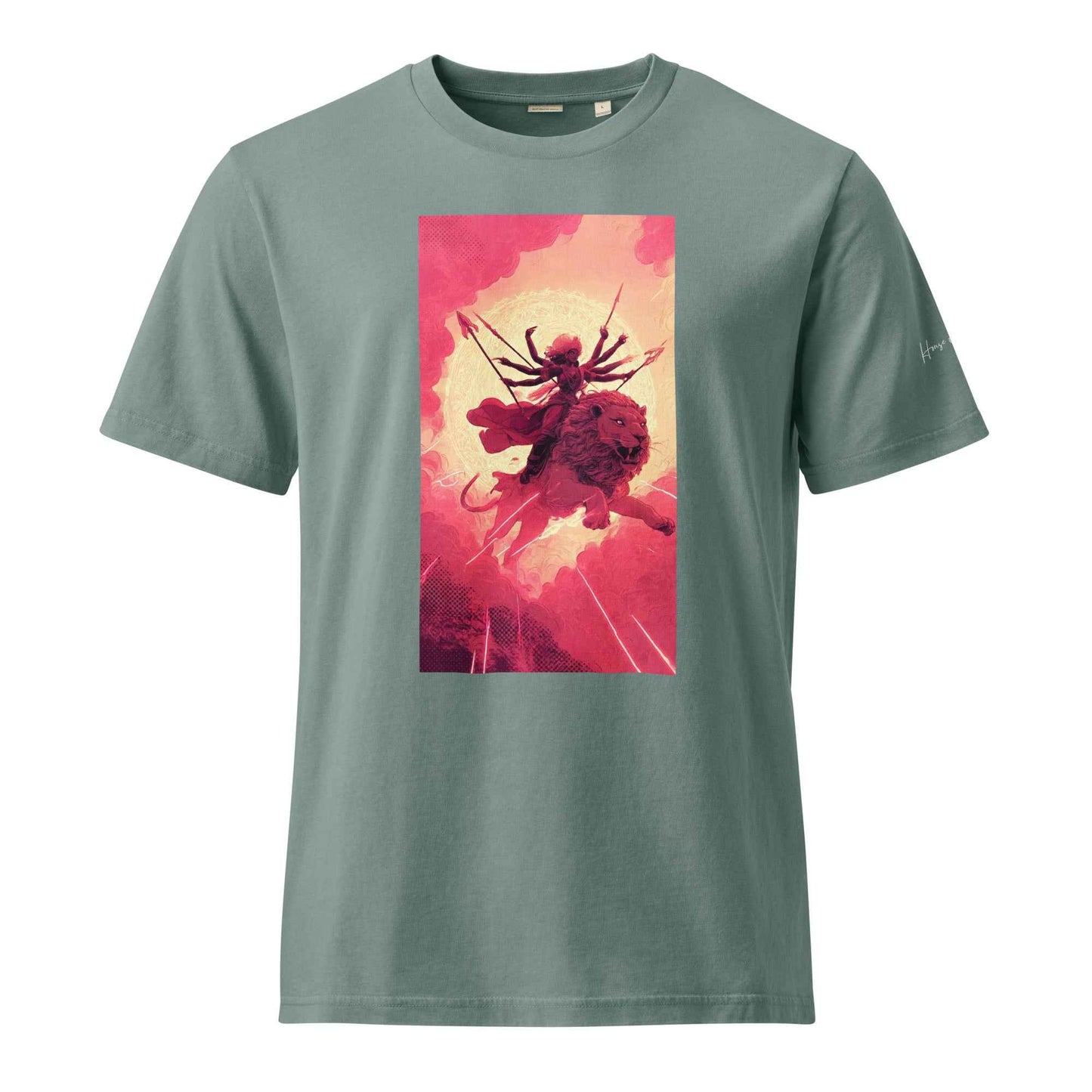 Celestial Lion Warrior Graphic T-Shirt - Unisex Garment Dyed Creator 2.0 Vintage