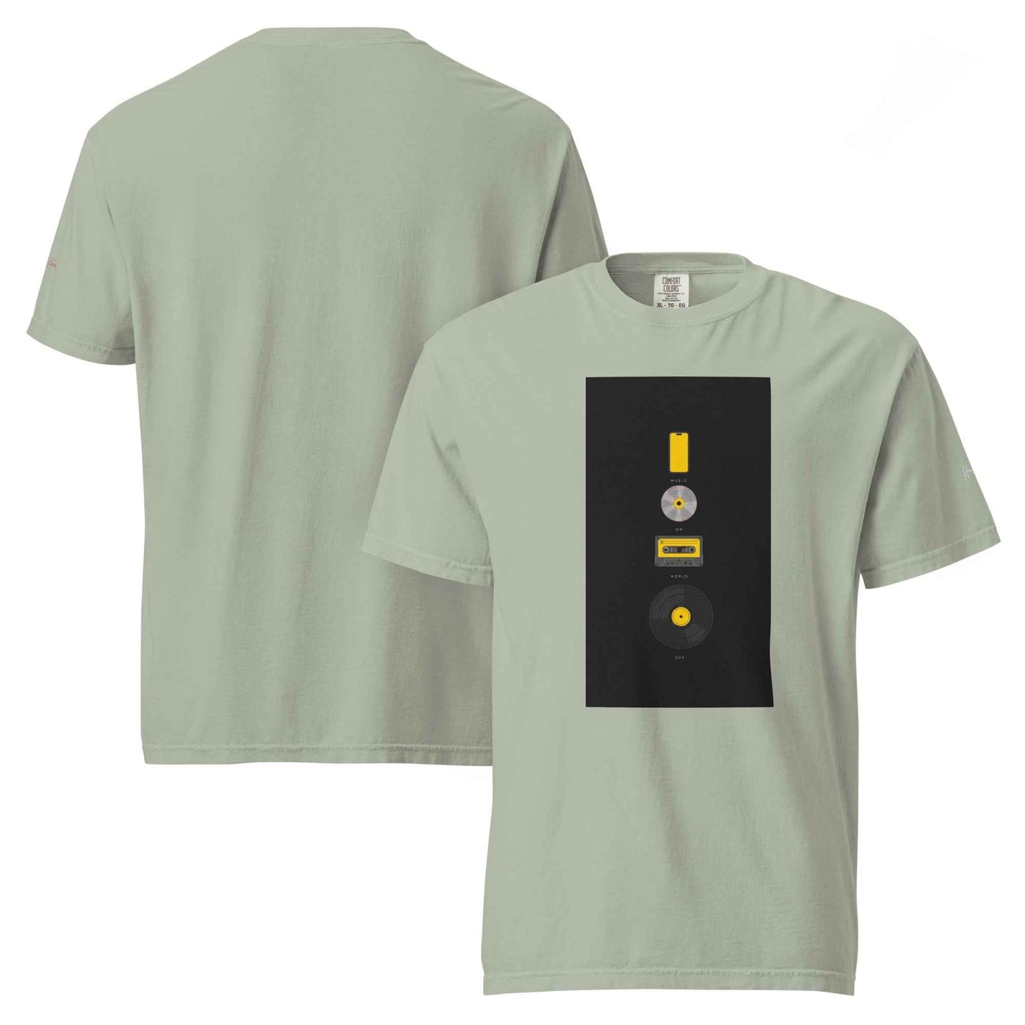 Retro Music Evolution Graphic T-Shirt – Unisex garment-dyed heavyweight t-shirt