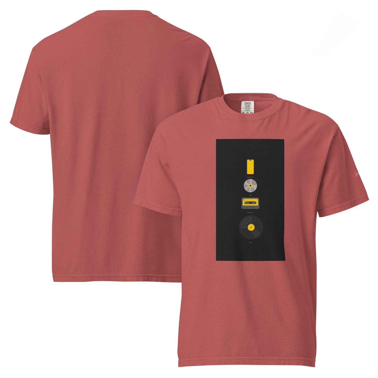 Retro Music Evolution Graphic T-Shirt – Unisex garment-dyed heavyweight t-shirt