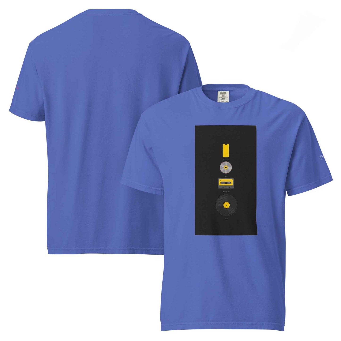 Retro Music Evolution Graphic T-Shirt – Unisex garment-dyed heavyweight t-shirt