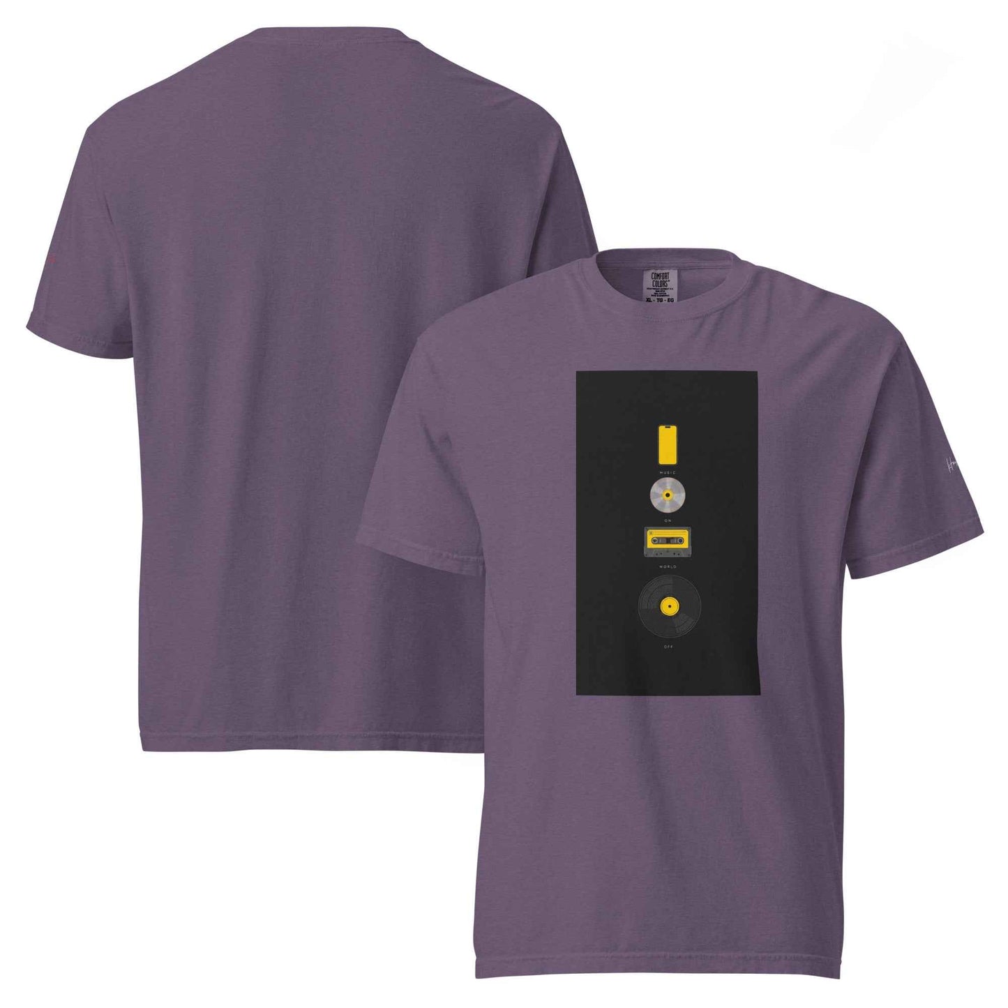 Retro Music Evolution Graphic T-Shirt – Unisex garment-dyed heavyweight t-shirt