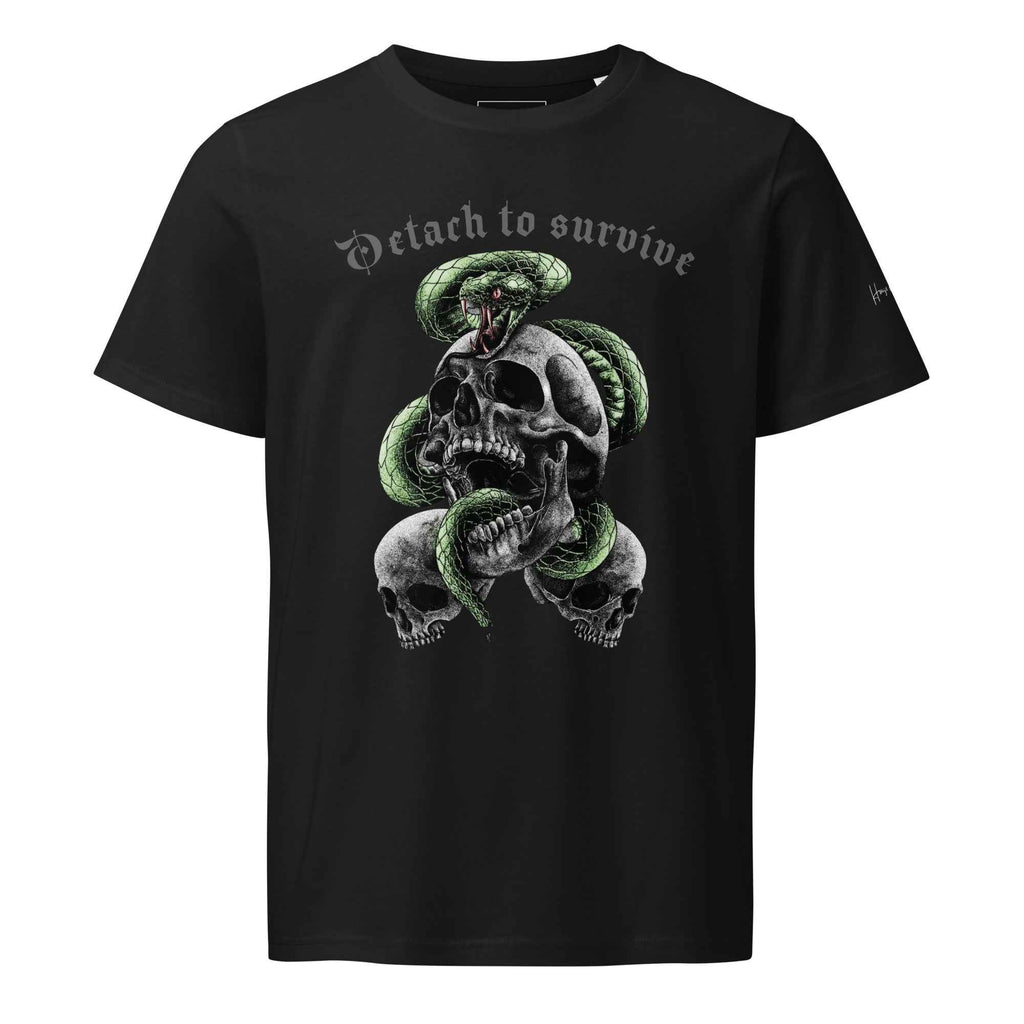 Unisex "Detach to Survive Skull Snake Graphic" organic mid-light t-shirt