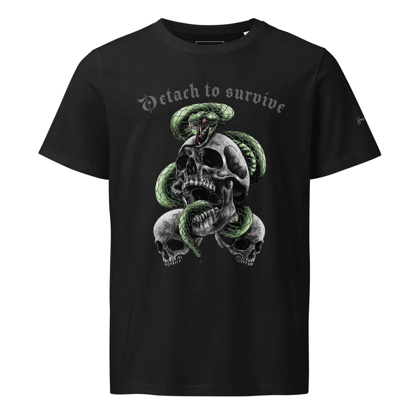 Unisex "Detach to Survive Skull Snake Graphic" organic mid-light t-shirt