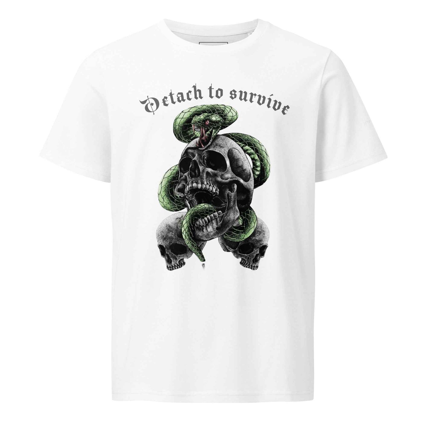 Unisex "Detach to Survive Skull Snake Graphic" organic mid-light t-shirt