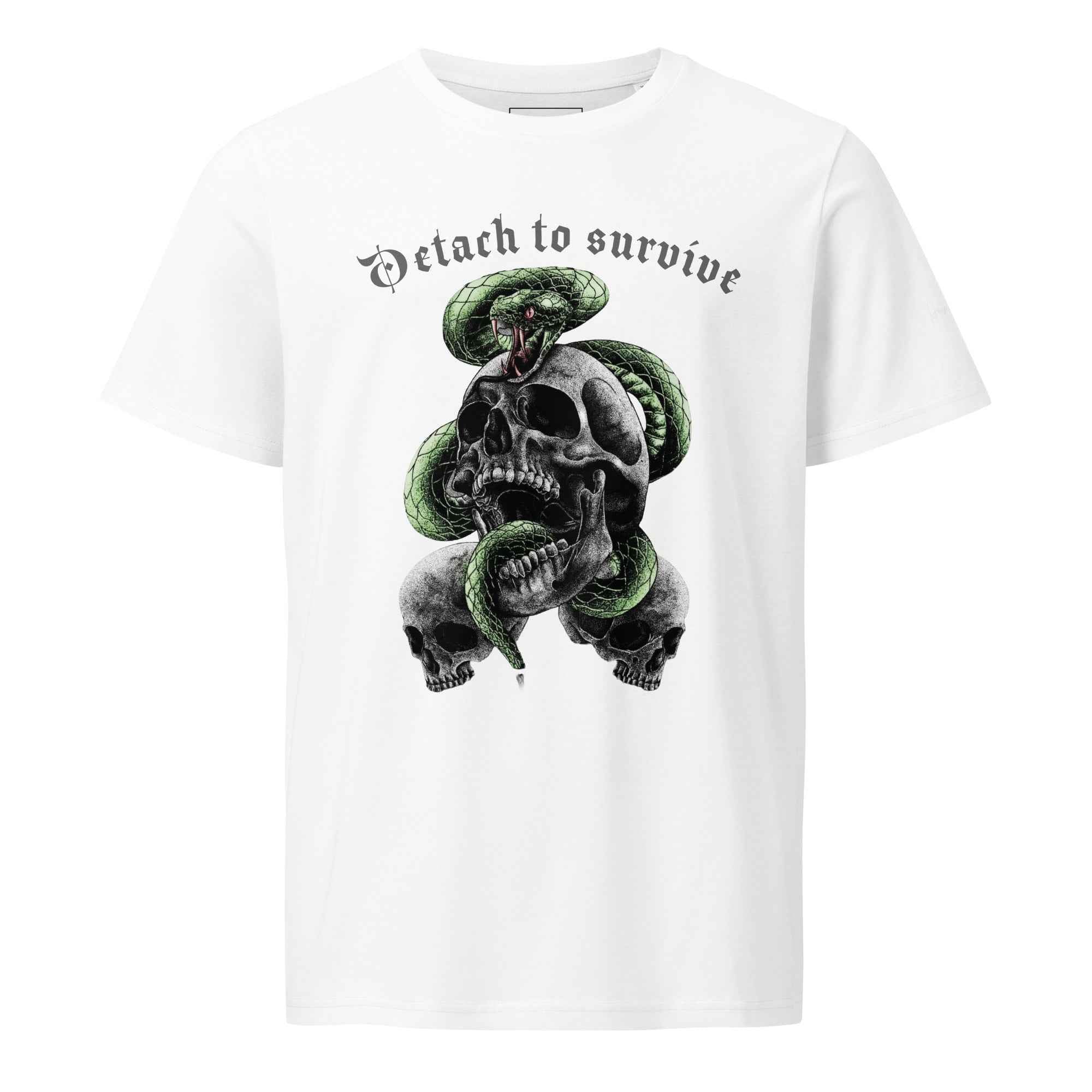 Unisex "Detach to Survive Skull Snake Graphic" organic mid-light t-shirt