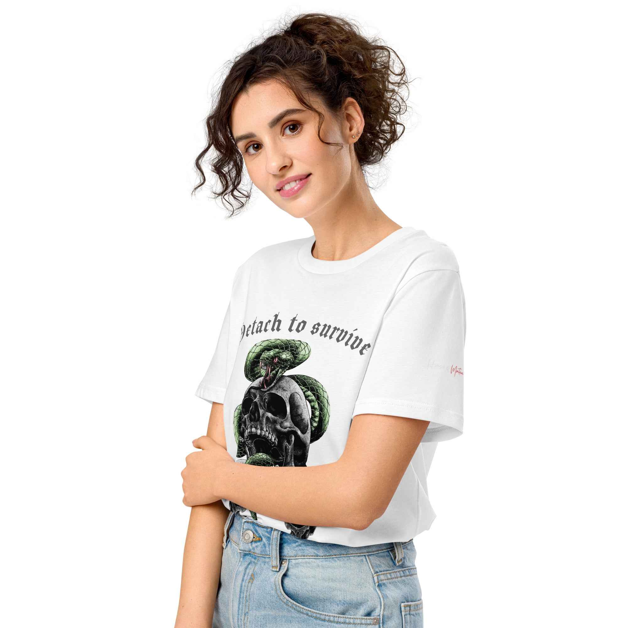 Unisex "Detach to Survive Skull Snake Graphic" organic mid-light t-shirt